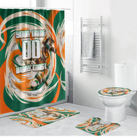 Personalized Ivory Coast Football Bathroom Set Les Elephants Swirl Pattern Heritage Mascot Art