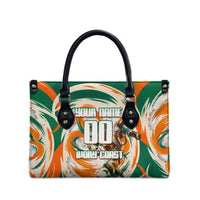 Personalized Ivory Coast Football Leather Bag Les Elephants Swirl Pattern Heritage Mascot Art