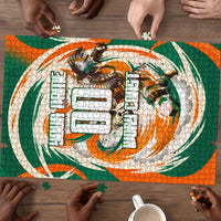 Personalized Ivory Coast Football Puzzle Les Elephants Swirl Pattern Heritage Mascot Art