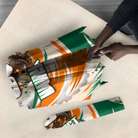 Personalized Ivory Coast Football Umbrella Les Elephants Swirl Pattern Heritage Mascot Art