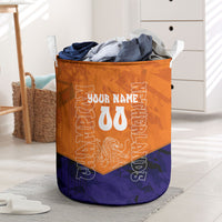 Personalized Netherlands Football Lion Laundry Basket Oranje Pride Holland National Flag Graffiti Art