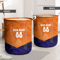 Personalized Netherlands Football Lion Laundry Basket Oranje Pride Holland National Flag Graffiti Art