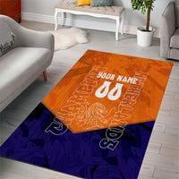 Personalized Netherlands Football Lion Area Rug Oranje Pride Holland National Flag Graffiti Art