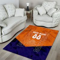 Personalized Netherlands Football Lion Area Rug Oranje Pride Holland National Flag Graffiti Art