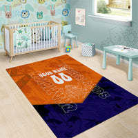 Personalized Netherlands Football Lion Area Rug Oranje Pride Holland National Flag Graffiti Art