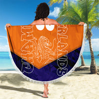 Personalized Netherlands Football Lion Beach Blanket Oranje Pride Holland National Flag Graffiti Art