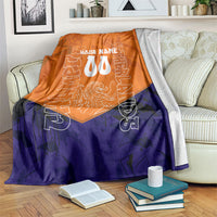 Personalized Netherlands Football Lion Blanket Oranje Pride Holland National Flag Graffiti Art