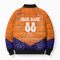 Personalized Netherlands Football Lion Bomber Puffer Jacket Oranje Pride Holland National Flag Graffiti Art
