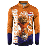 Personalized Netherlands Football Lion Button Sweatshirt Oranje Pride Holland National Flag Graffiti Art
