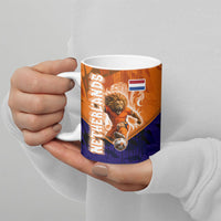 Personalized Netherlands Football Lion Ceramic Mug Oranje Pride Holland National Flag Graffiti Art