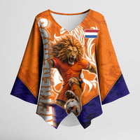 Personalized Netherlands Football Lion Kimono Sleeve Blouse Oranje Pride Holland National Flag Graffiti Art