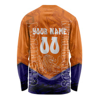 Personalized Netherlands Football Lion Long Sleeve Shirt Oranje Pride Holland National Flag Graffiti Art