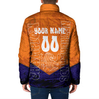 Personalized Netherlands Football Lion Padded Jacket Oranje Pride Holland National Flag Graffiti Art