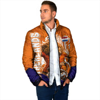 Personalized Netherlands Football Lion Padded Jacket Oranje Pride Holland National Flag Graffiti Art