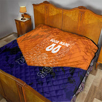 Personalized Netherlands Football Lion Quilt Oranje Pride Holland National Flag Graffiti Art