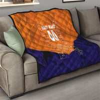 Personalized Netherlands Football Lion Quilt Oranje Pride Holland National Flag Graffiti Art