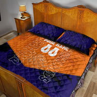 Personalized Netherlands Football Lion Quilt Bed Set Oranje Pride Holland National Flag Graffiti Art