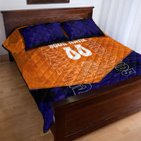 Personalized Netherlands Football Lion Quilt Bed Set Oranje Pride Holland National Flag Graffiti Art