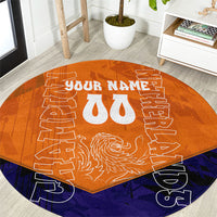 Personalized Netherlands Football Lion Round Carpet Oranje Pride Holland National Flag Graffiti Art