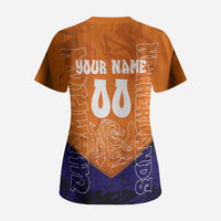 Personalized Netherlands Football Lion Scrub Top Oranje Pride Holland National Flag Graffiti Art