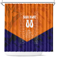 Personalized Netherlands Football Lion Shower Curtain Oranje Pride Holland National Flag Graffiti Art