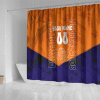 Personalized Netherlands Football Lion Shower Curtain Oranje Pride Holland National Flag Graffiti Art