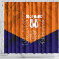Personalized Netherlands Football Lion Shower Curtain Oranje Pride Holland National Flag Graffiti Art