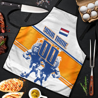 Personalized Netherlands Football Apron Dutch Lion Heritage Mascot Flame Swirl