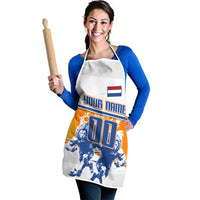 Personalized Netherlands Football Apron Dutch Lion Heritage Mascot Flame Swirl