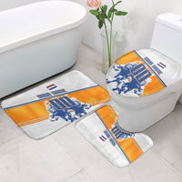 Personalized Netherlands Football Bathroom Set Dutch Lion Heritage Mascot Flame Swirl