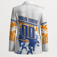 Personalized Netherlands Football Blazer Dutch Lion Heritage Mascot Flame Swirl