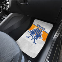Personalized Netherlands Football Car Mats Dutch Lion Heritage Mascot Flame Swirl