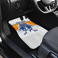 Personalized Netherlands Football Car Mats Dutch Lion Heritage Mascot Flame Swirl