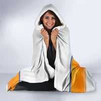 Personalized Netherlands Football Hooded Blanket Dutch Lion Heritage Mascot Flame Swirl