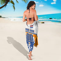 Personalized Netherlands Football Sarong Dutch Lion Heritage Mascot Flame Swirl