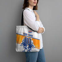 Personalized Netherlands Football Tote Bag Dutch Lion Heritage Mascot Flame Swirl