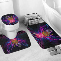 Retro Raccoon Eating Pizza Bathroom Set 80s Synthwave Pizza Arcade Neon Gaming Aesthetic
