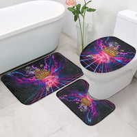 Retro Raccoon Eating Pizza Bathroom Set 80s Synthwave Pizza Arcade Neon Gaming Aesthetic