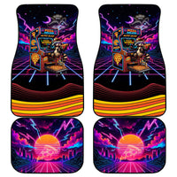 Retro Raccoon Eating Pizza Car Mats 80s Synthwave Pizza Arcade Neon Gaming Aesthetic