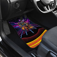 Retro Raccoon Eating Pizza Car Mats 80s Synthwave Pizza Arcade Neon Gaming Aesthetic