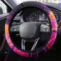 Retro Raccoon Eating Pizza Steering Wheel Cover 80s Synthwave Pizza Arcade Neon Gaming Aesthetic
