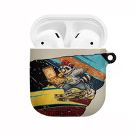 Skateboarding Raccoon Eating Pizza AirPods Case Retro Cartoon Skating Claw Rip Grunge Aesthetic