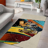 Skateboarding Raccoon Eating Pizza Area Rug Retro Cartoon Skating Claw Rip Grunge Aesthetic