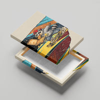 Skateboarding Raccoon Eating Pizza Canvas Wall Art Retro Cartoon Skating Claw Rip Grunge Aesthetic