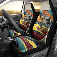 Skateboarding Raccoon Eating Pizza Car Seat Cover Retro Cartoon Skating Claw Rip Grunge Aesthetic