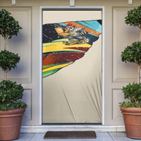 Skateboarding Raccoon Eating Pizza Door Cover Retro Cartoon Skating Claw Rip Grunge Aesthetic