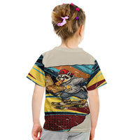 Skateboarding Raccoon Eating Pizza Kid T Shirt Retro Cartoon Skating Claw Rip Grunge Aesthetic