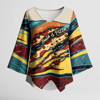 Skateboarding Raccoon Eating Pizza Kimono Sleeve Blouse Retro Cartoon Skating Claw Rip Grunge Aesthetic