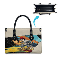 Skateboarding Raccoon Eating Pizza Leather Bag Retro Cartoon Skating Claw Rip Grunge Aesthetic