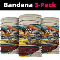Skateboarding Raccoon Eating Pizza Neck Gaiter Retro Cartoon Skating Claw Rip Grunge Aesthetic